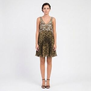 NEW Sue Wong "Glittery Safari" Cocktail Dress Size 4